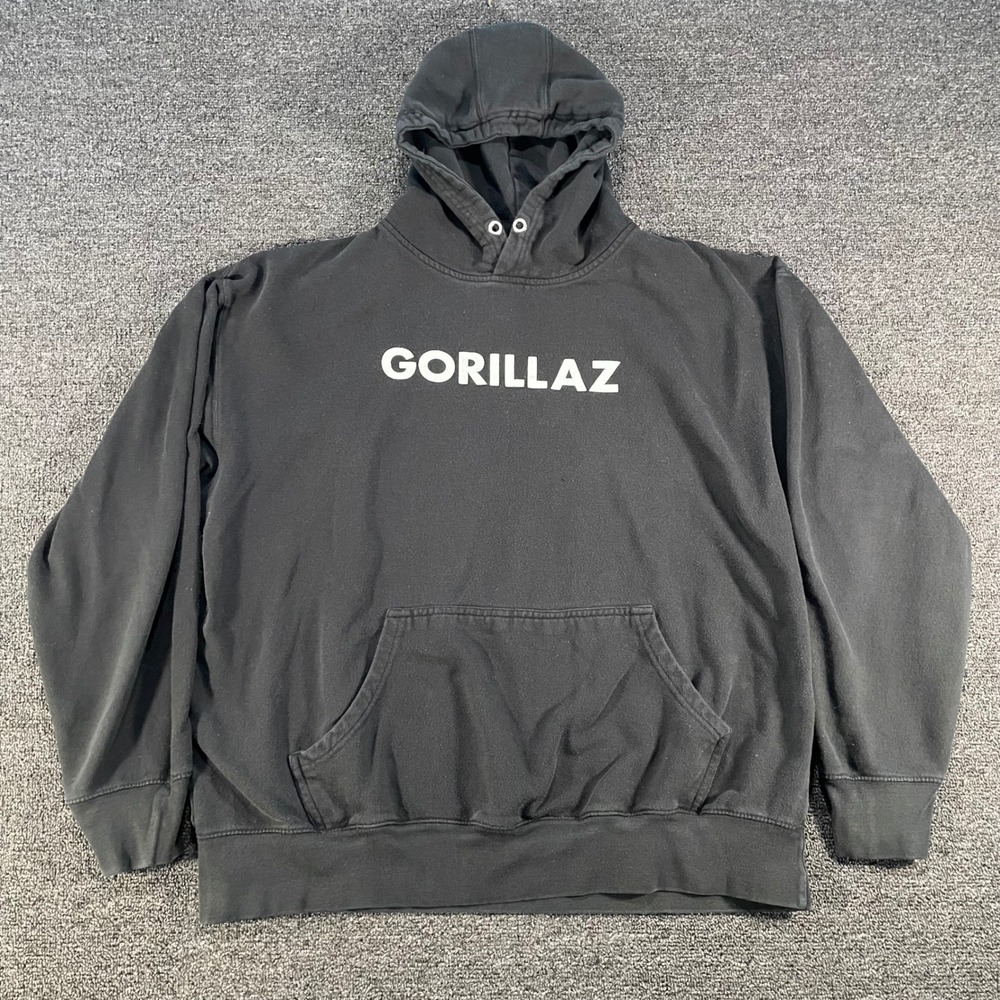 Gorillaz Graphic Hoodie Mens XL Black Good Demon Days Portrait Pullover